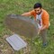 Decorative Outdoor Weather-Resistant Artistic Artificial Faux Stone Rock, Garden Patio Granite Grey Fiberglass Stone